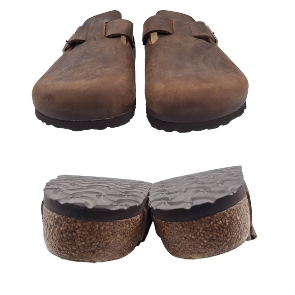 Birkenstock Boston Habana Oiled Leather Soft Footbed Clogs - L 7 / M 5 - Picture 8 of 16